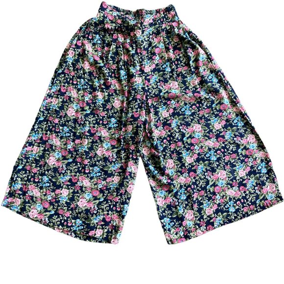 Vintage Athentico Forenza Wide Leg Floral Cropped Pants Size L - Picture 4 of 10